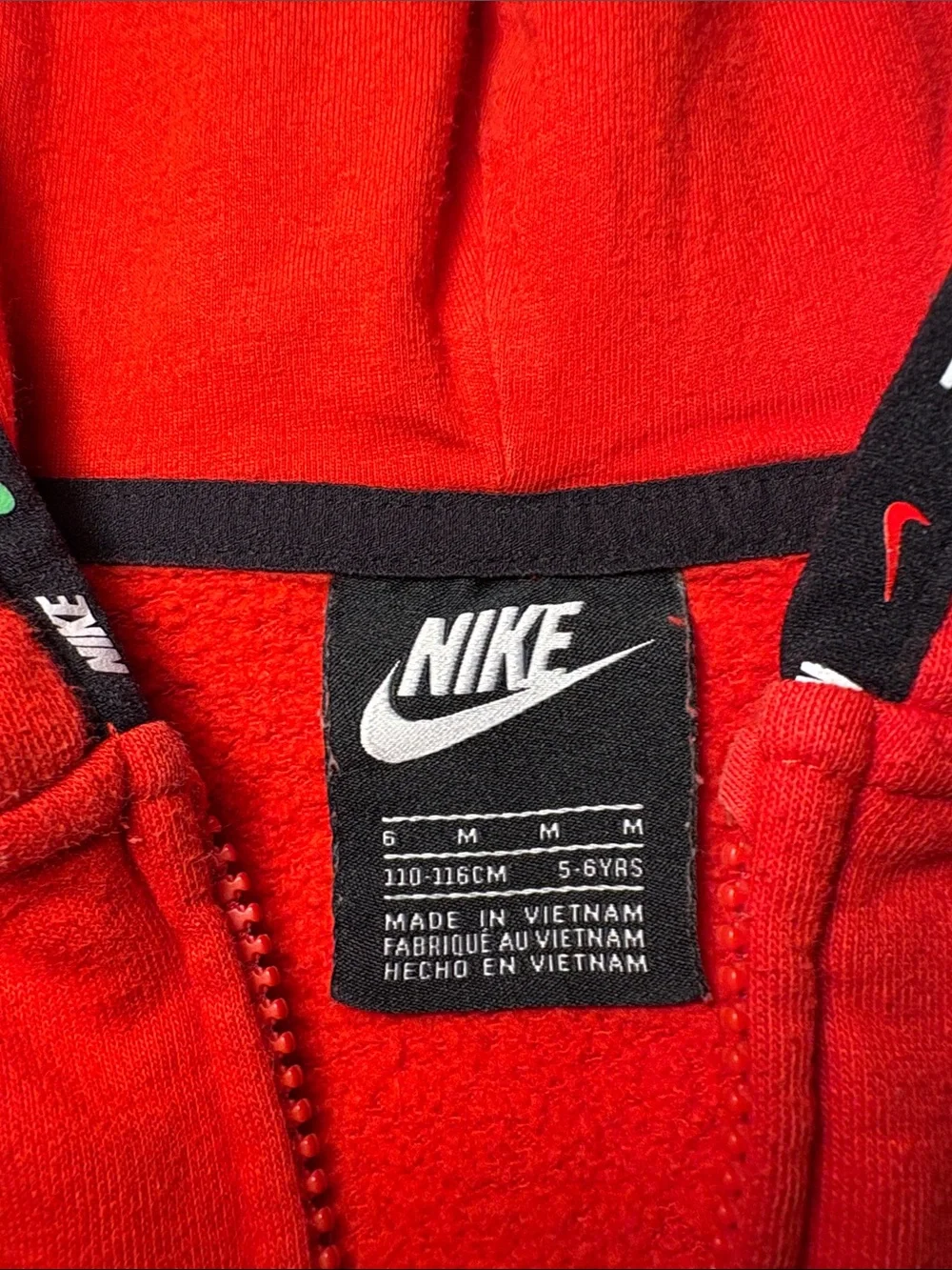 Nike Kids Red Zip-Up Hooded Sweatshirt